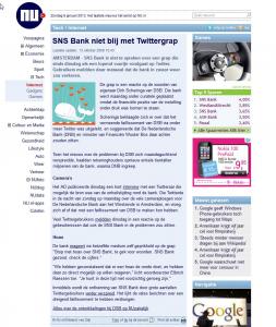 SNS Bank niet blij met Twittergrap  nu                